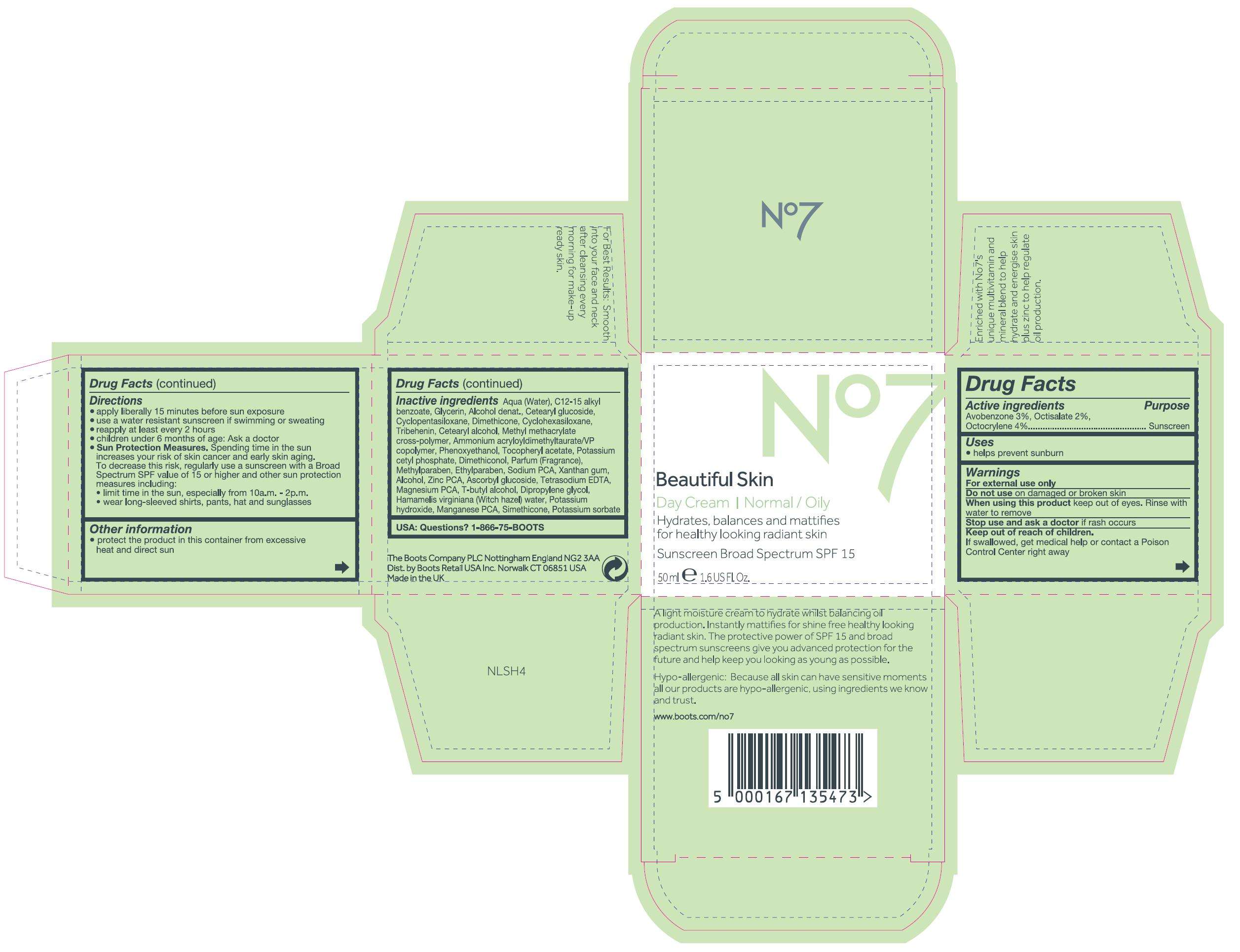 No7 Beautiful Skin Day Normal Oily Sunscreen Broad Spectrum SPF 15